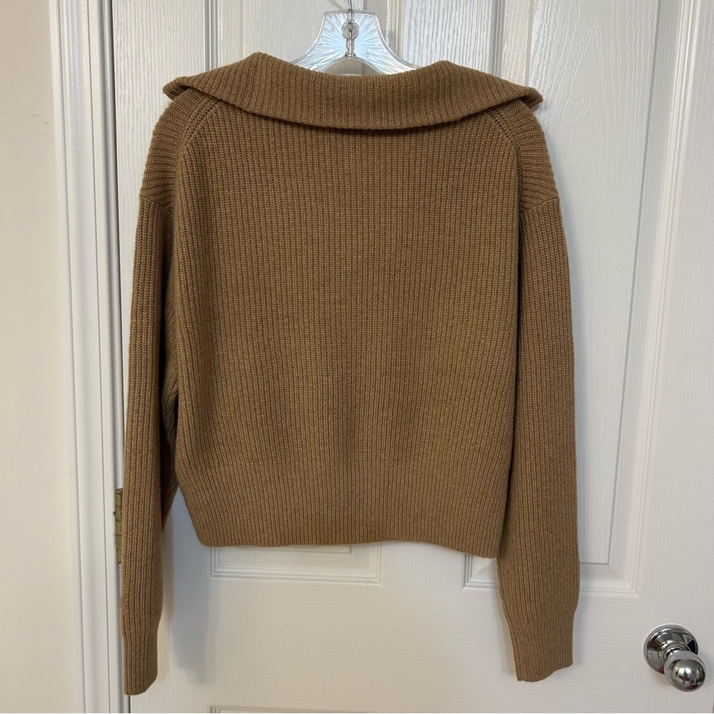 Ralph Lauren Cashmere-Wool Half-Zip Sweater in COLLECTION CAMEL MELANGE Size M - Picture 6 of 8